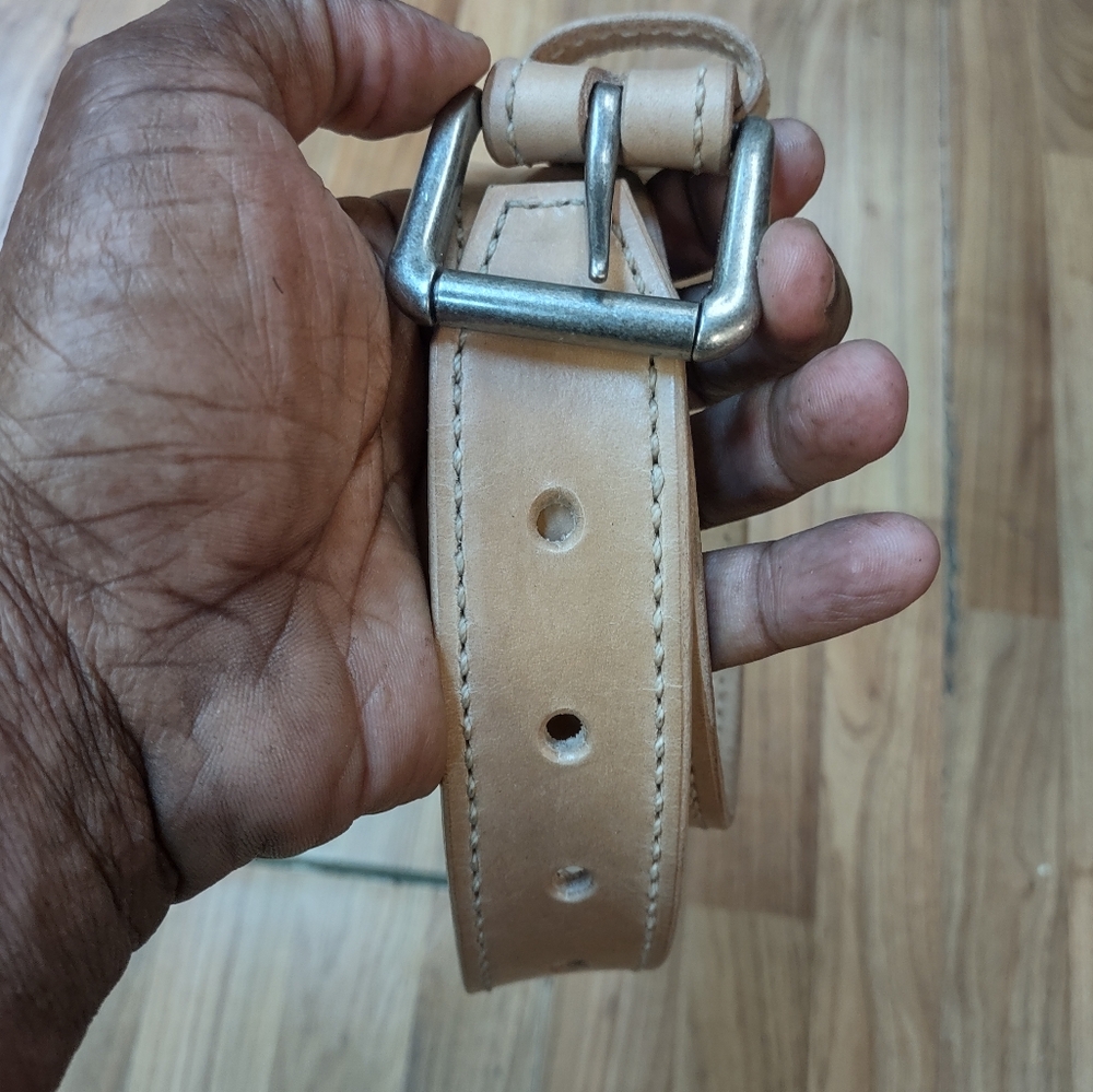 Beardzbrothers Full Grain Leather Belt With Stitch 1 1/2 , Size 32